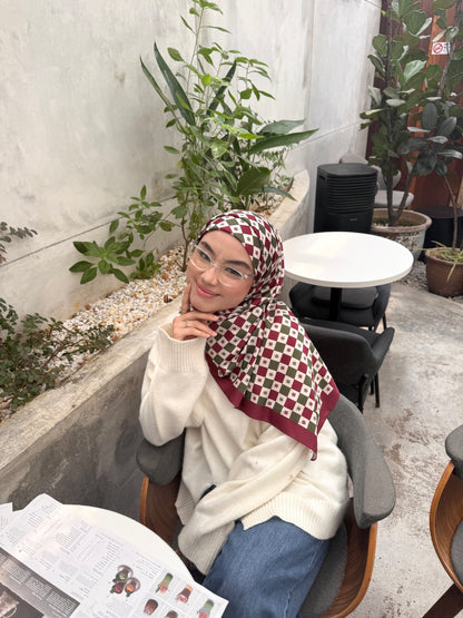 Monogram Square (Burgundy)