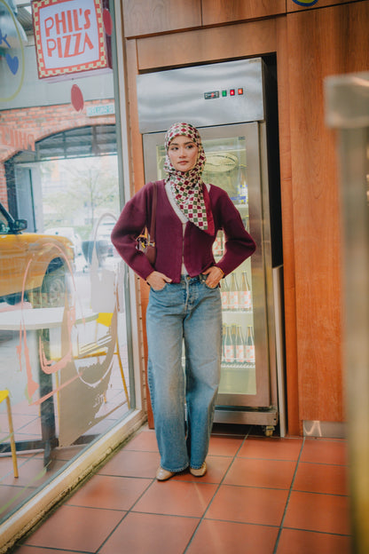 Monogram Square (Burgundy)